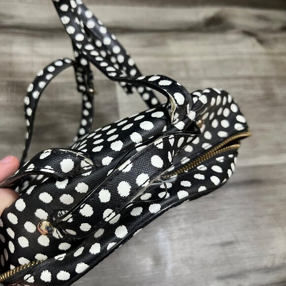 Kate Spade Laurel Way Musical Printed Dot Leather Black White Backpack Medium - Picture 10 of 12
